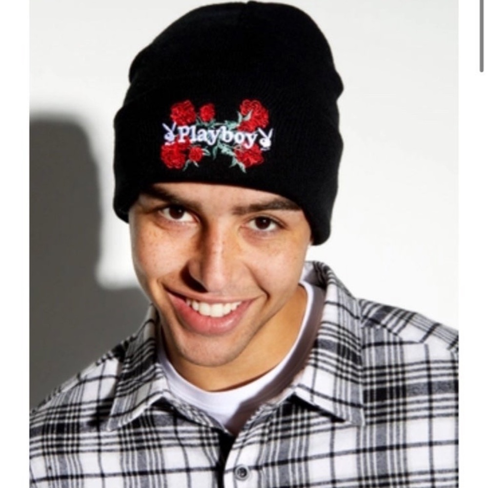 NWT Playboy Rose  🥀 🌹 Embroidered Beanie hat
